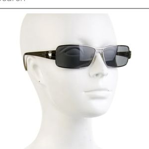 Prada unisex square sunglasses. Great condition.  Silver tone rim. Prada case